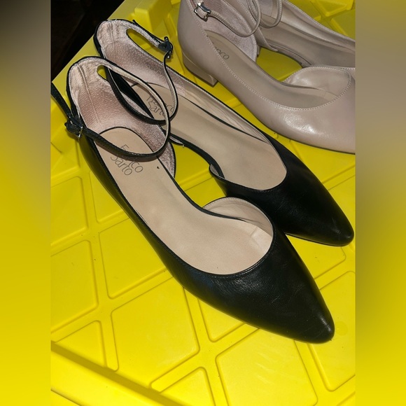 Franco Sarto Black and Cream leather slide flats size 13 women’s EUC - Picture 2 of 6